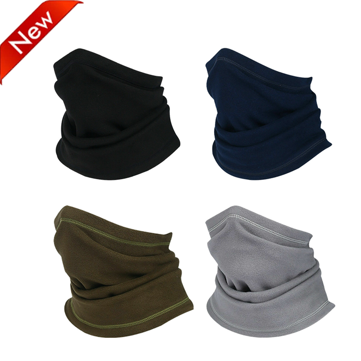 Winter Fleece Neck Warmer Windproof Face Covering Scarf Balaclavas for Men Women