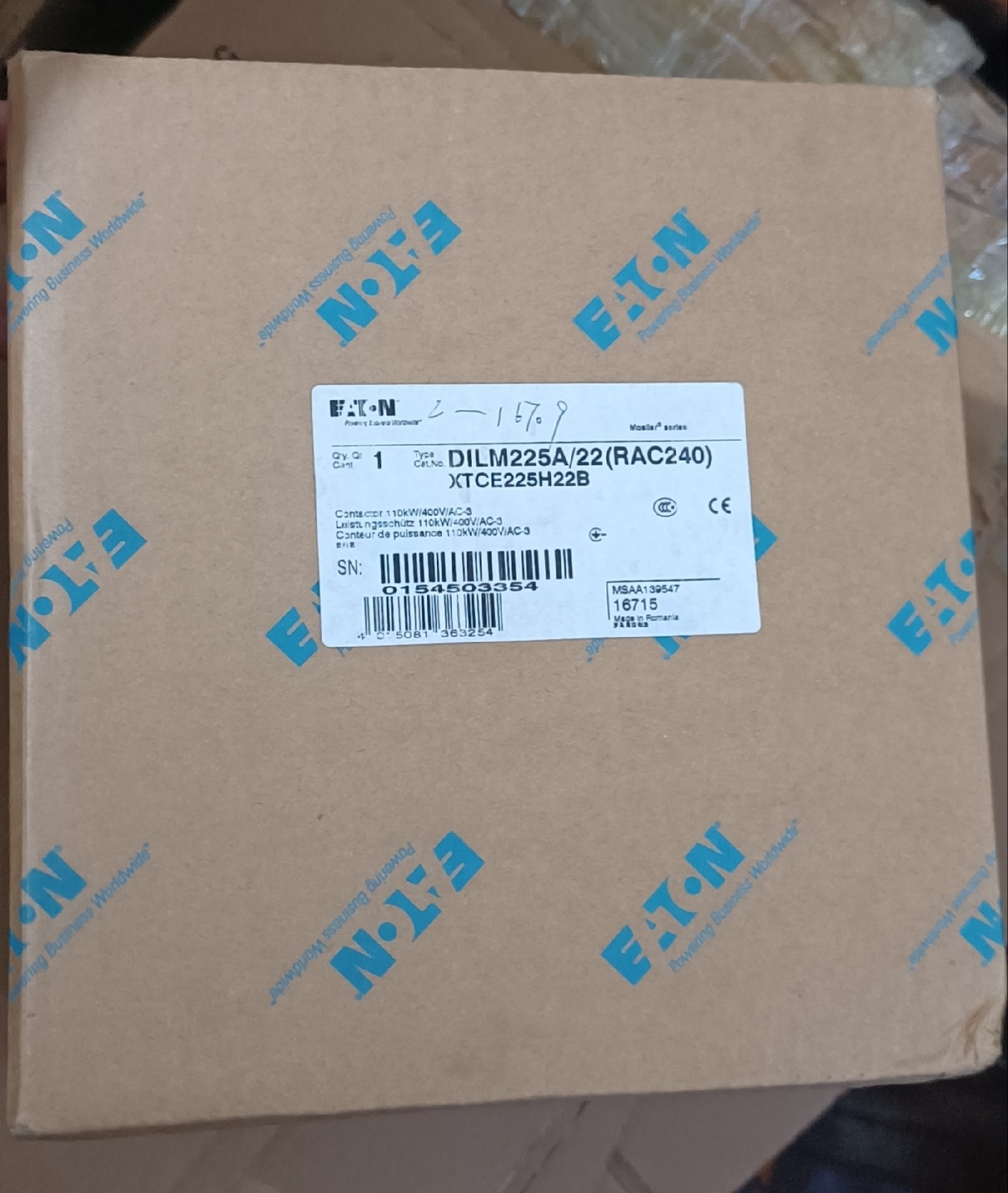 1PC Eaton DILM225A/22(RAC240)  DILM225A/22 New Expedited Shipping