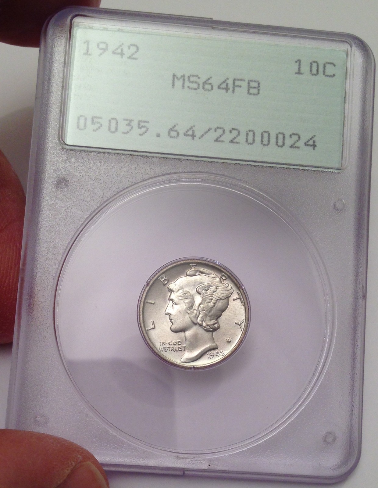 1942 P Mercury Silver Dime - PCGS Gen 1.2 "Rattler" OGH MS64FB - Ultra Gem Dime!