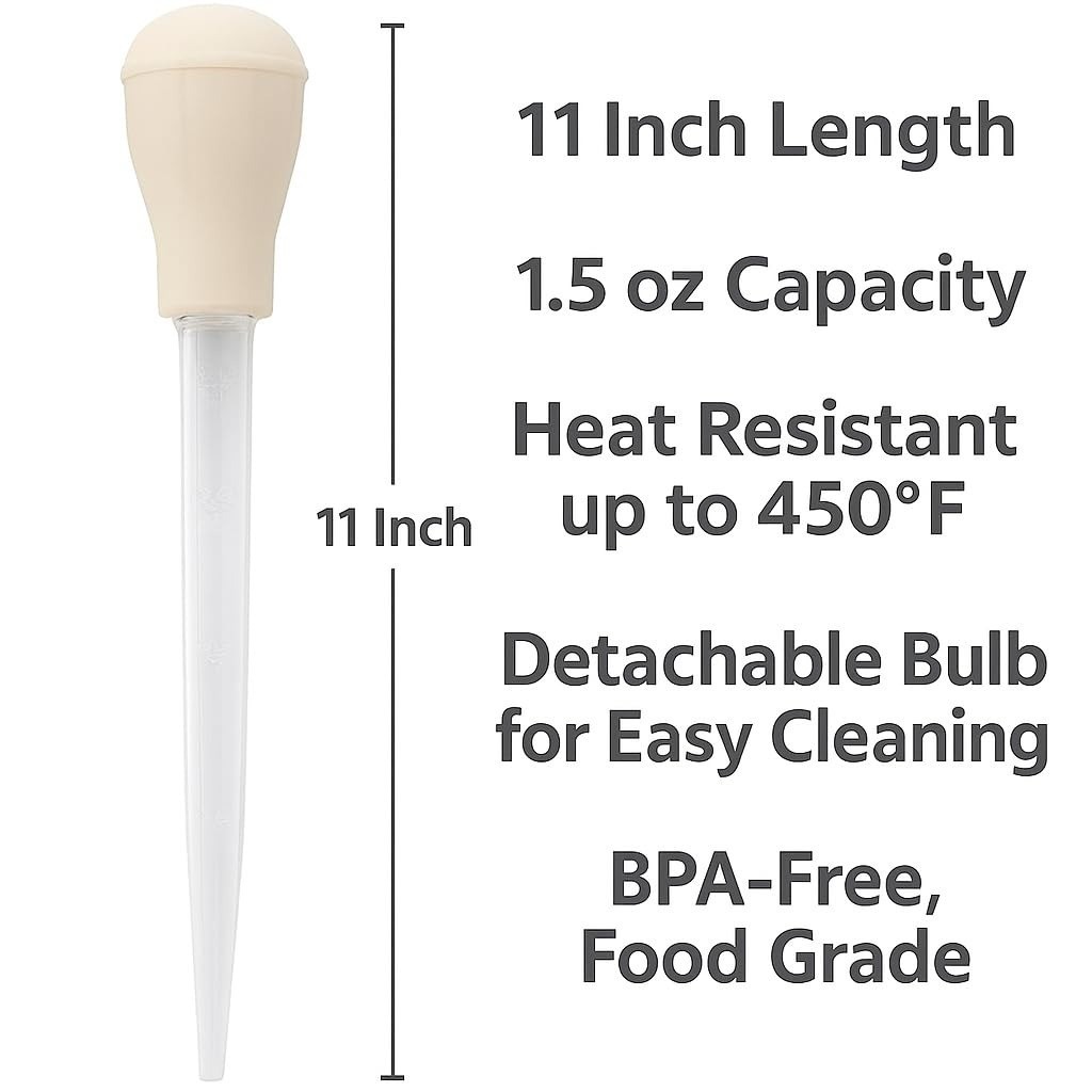 Dependable Turkey Baster - Heat-Resistant BPA-Free Basting Tool