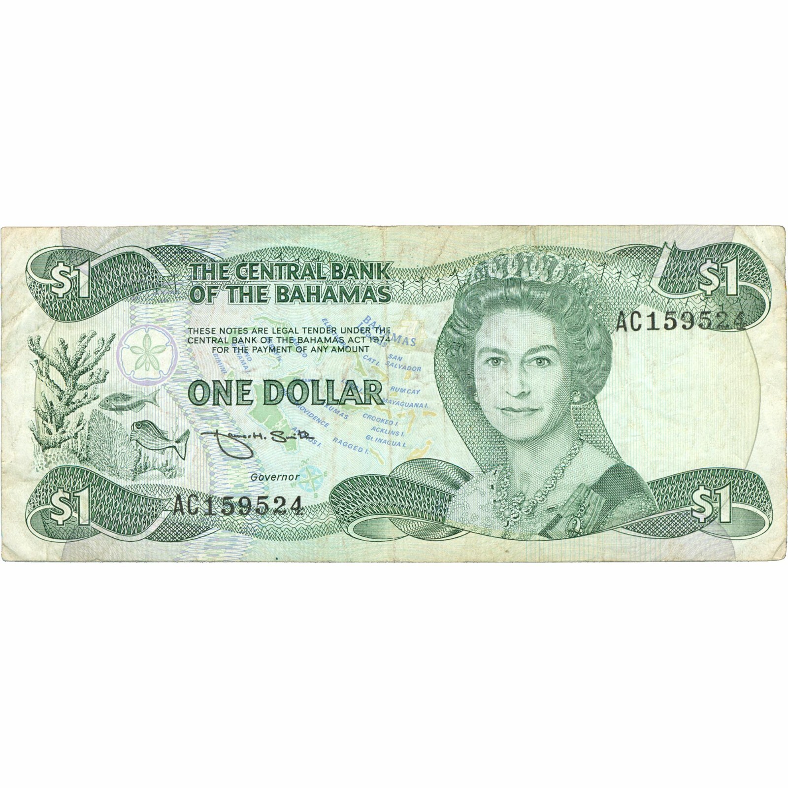 1984 Bahamas 1 Dollar Banknote (BAN460-)