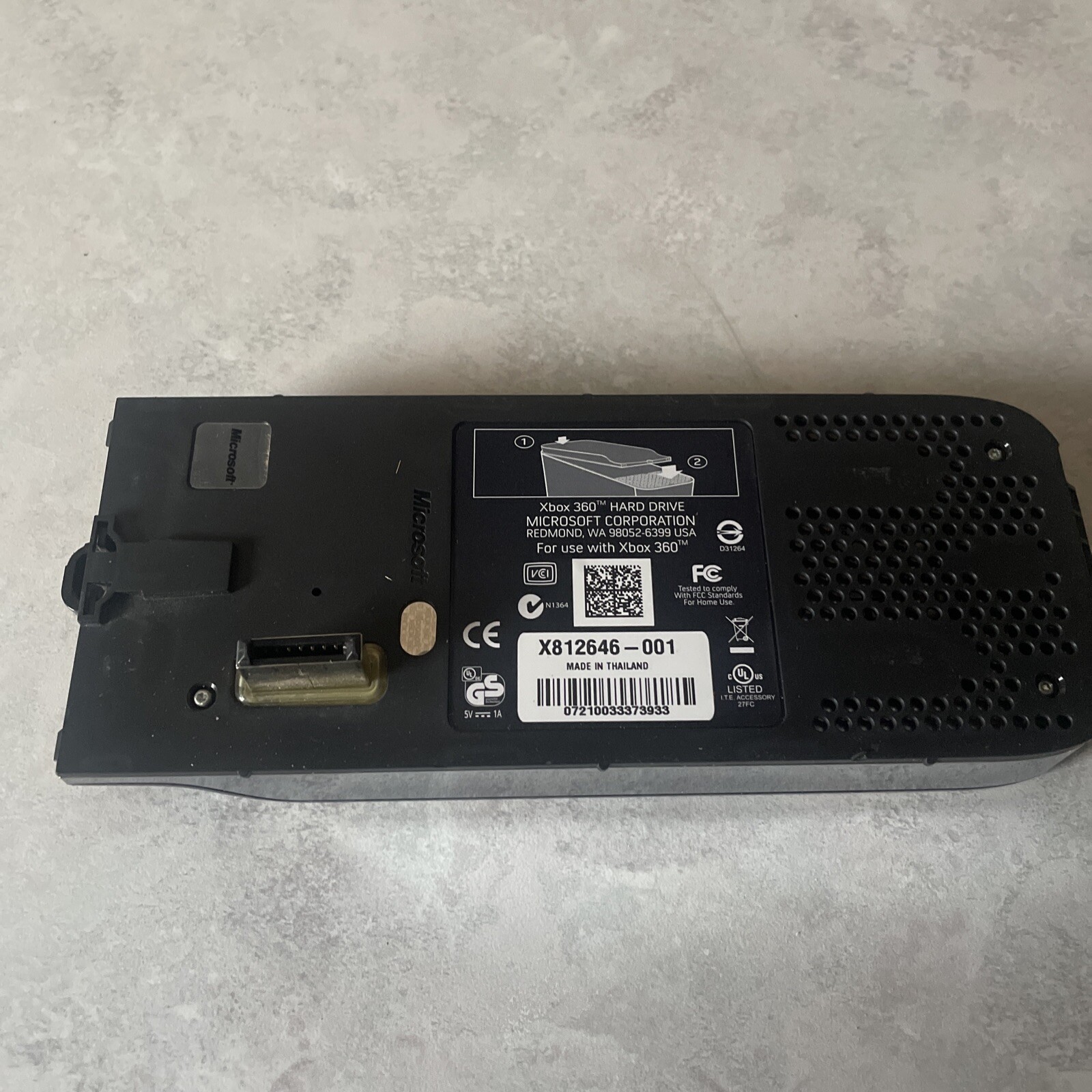 WORKS Microsoft Xbox 360 120GB HDD X812646-001 External Hard Drive Elite Genuine