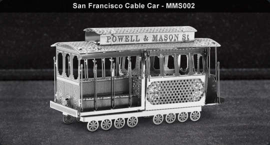 Metal Earth San Francisco Cable Car 3D Metal  Model + Tweezer  010022