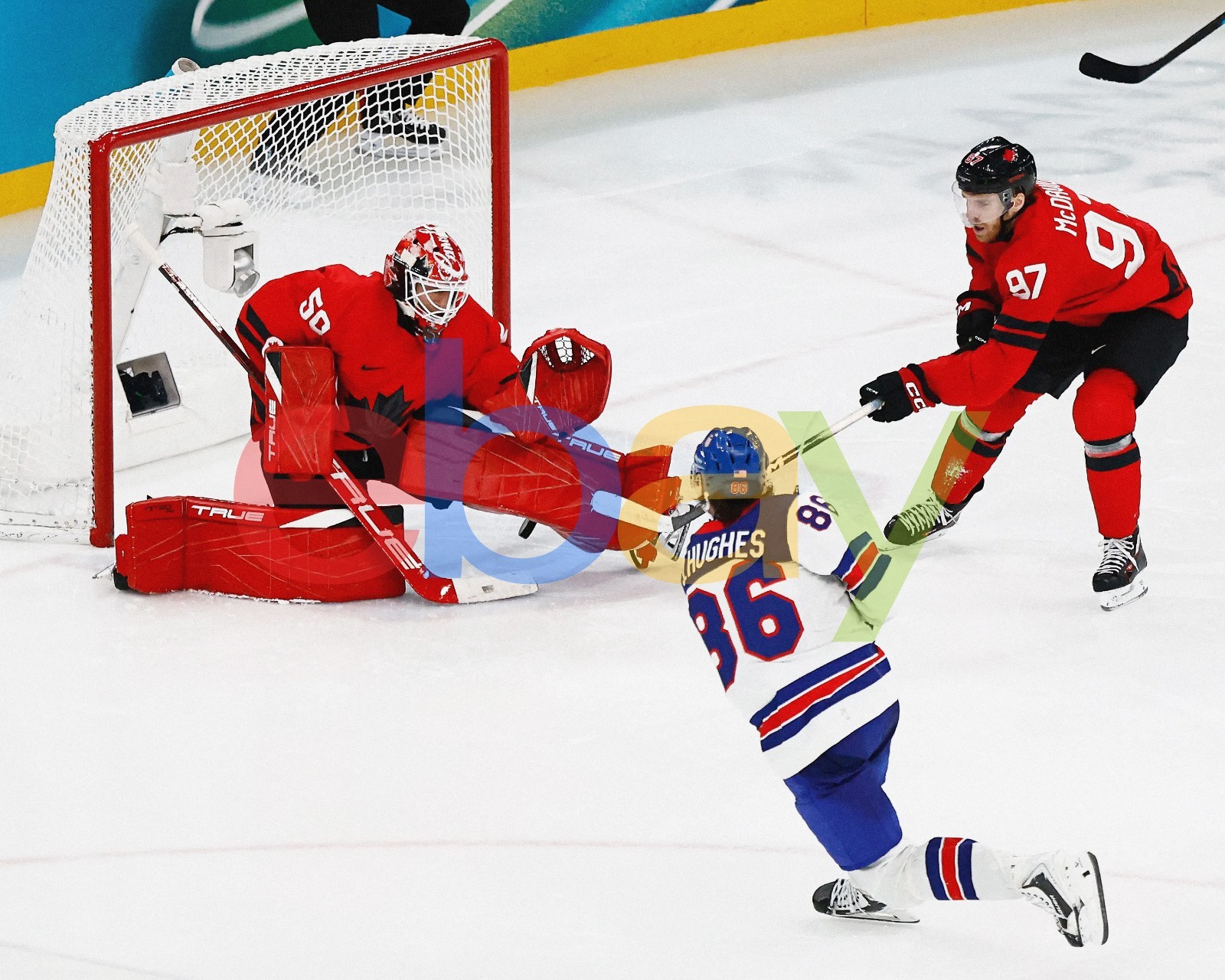 Jack Hughes 2026 Olympics Gold Overtime Goal New Jersey Devils 8x10 NHL Photo