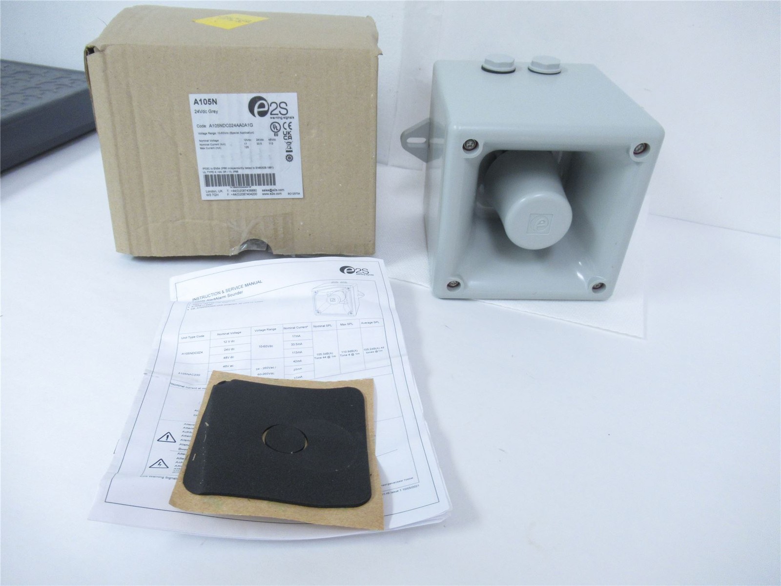 243215 New In Box; E2S A105N Alarm Warning Signal 10-60Vdc A105NDC024AA0A1G
