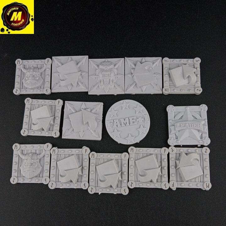 Willy Miniatures - Blood Bowl Chaos & Dwarf Tokens / Markers (14pcs) - #17165...