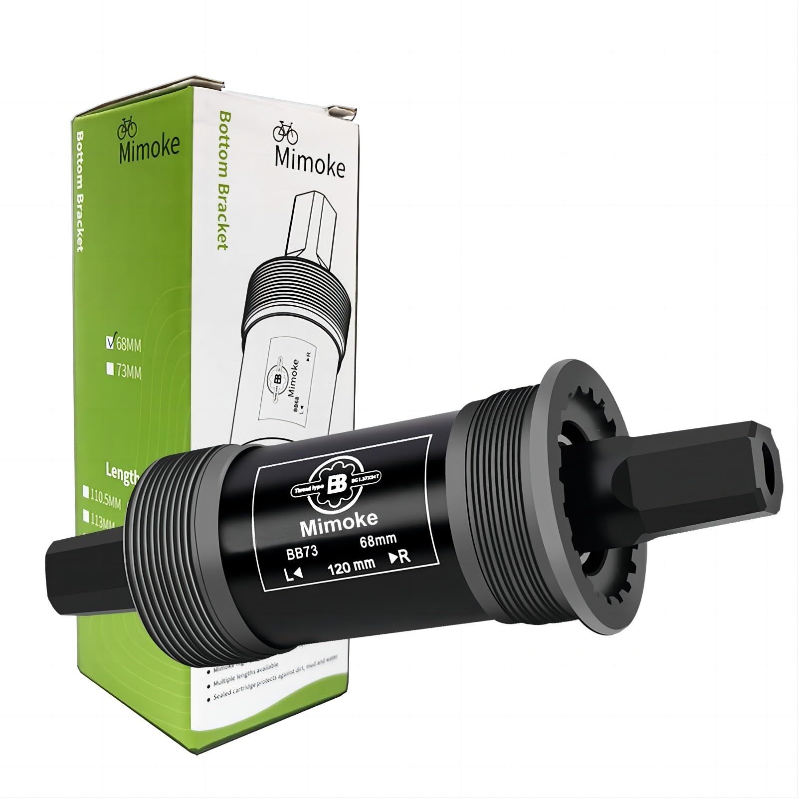 Square Tapered Bottom Bracket BSA Innenlager Bearing 68mm x 113mm 116mm 118mm...