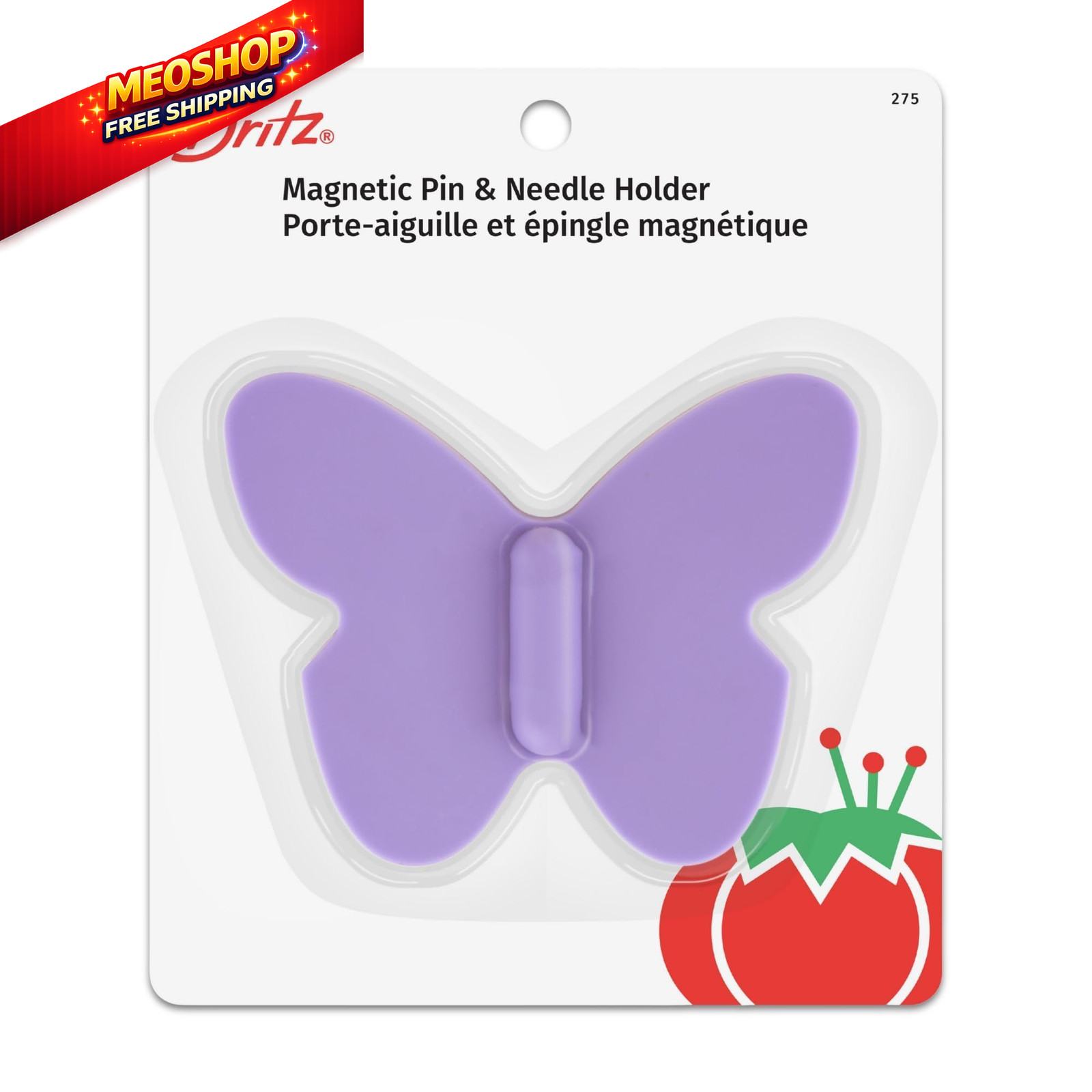 Dritz Butterfly Magnetic Pin & Needle Holder Purple