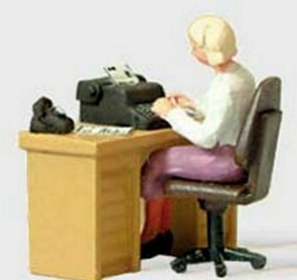 Preiser 28094 HO Scale Secretary at Her Desk Figure