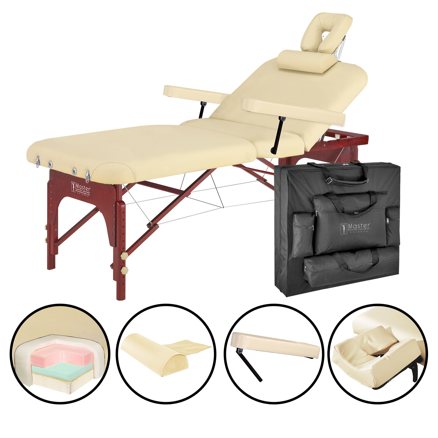 Master Massage 31" SPAMASTER� Salon Portable Massage Table Package -Lift-Back