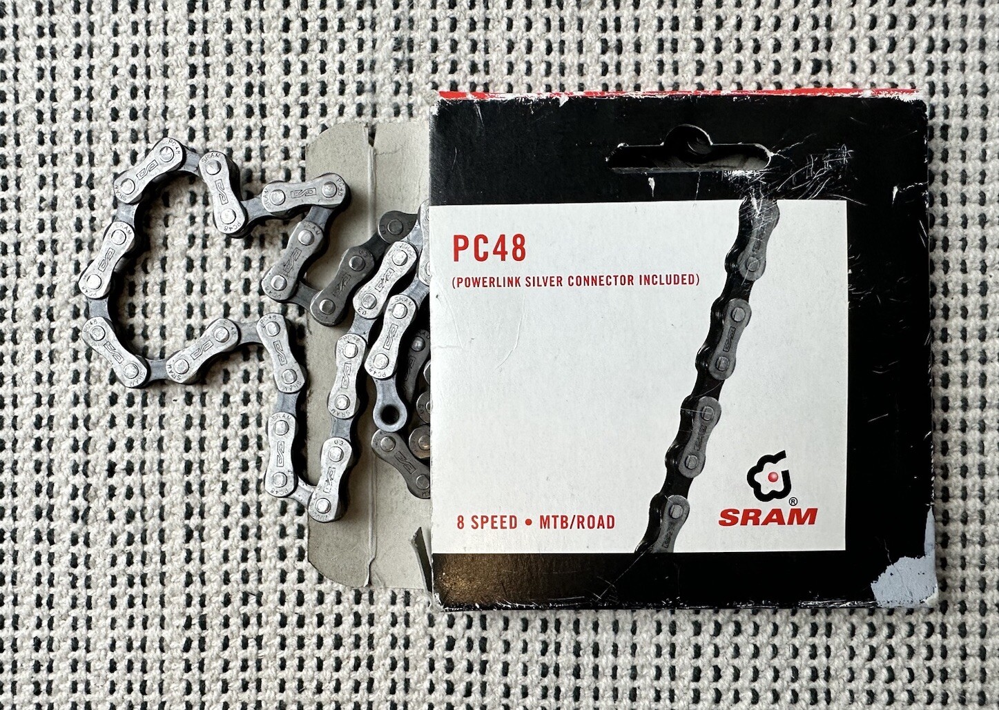 SRAM PC48 8 Speed MTB/ROAD Bike Chain 116 Links With Powerlink Silver Connector