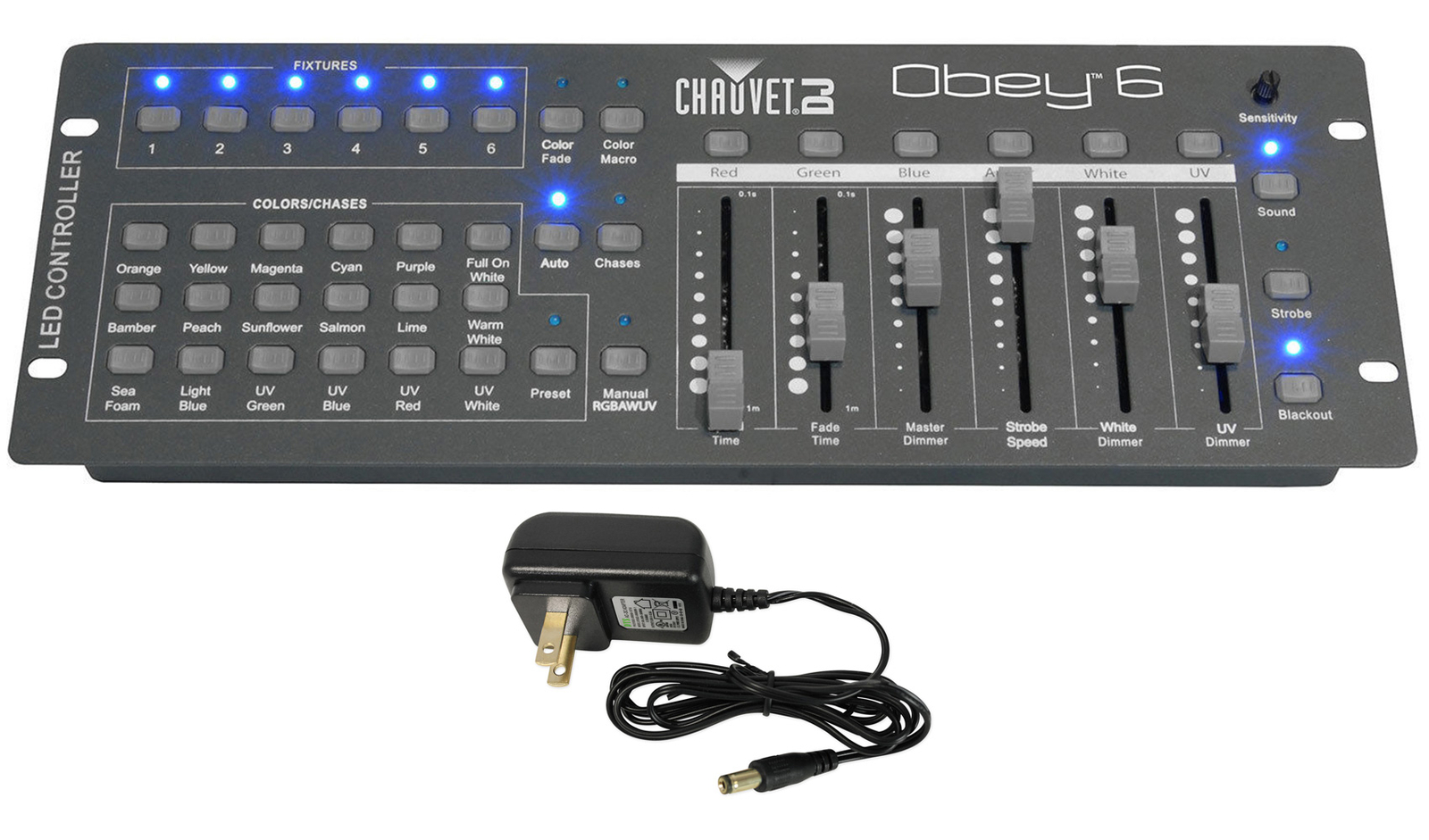 Chauvet DJ Obey 6 Compact Universal 6 Channel DMX DJ MIDI FX Controller+Backpack