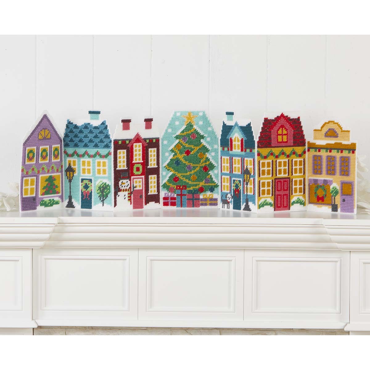 Herrschners® Christmas Village Mantle Sitter Plastic Canvas Kit