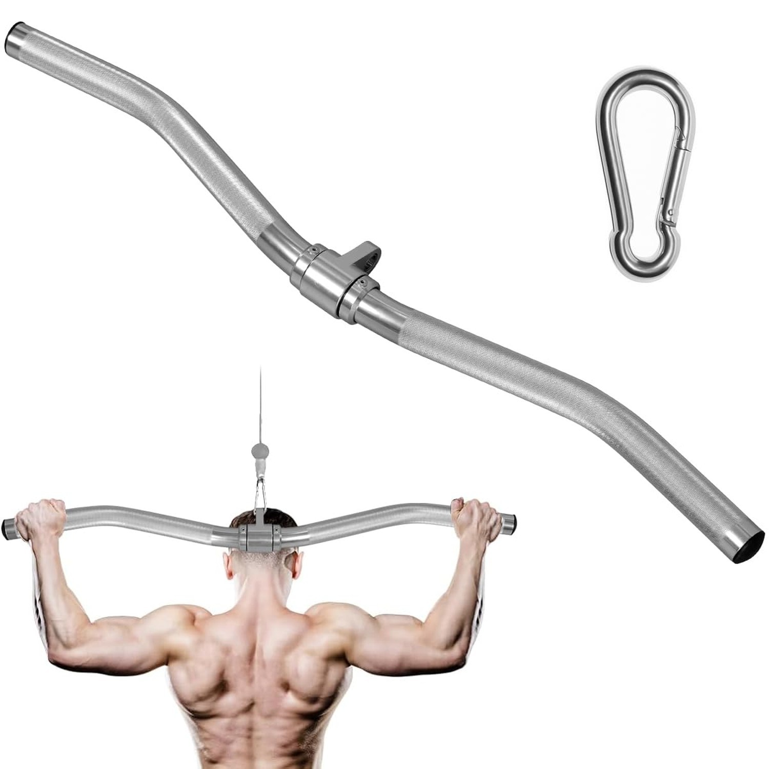 Lat Pulldown Bar - Aluminum Straight Bar Cable Machine Attachment | Lightweig...