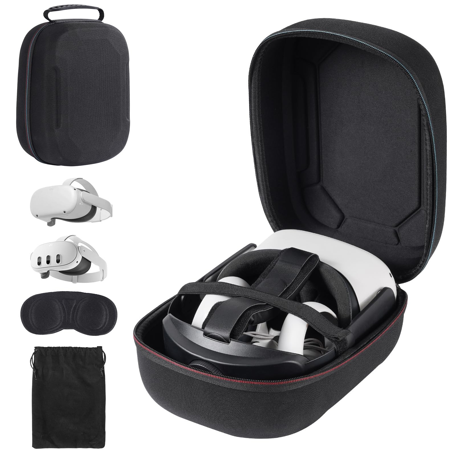 Hard Carrying Case Compatible with Meta Quest 3S/Quest 3/Oculus Quest 2/VP/Pi...