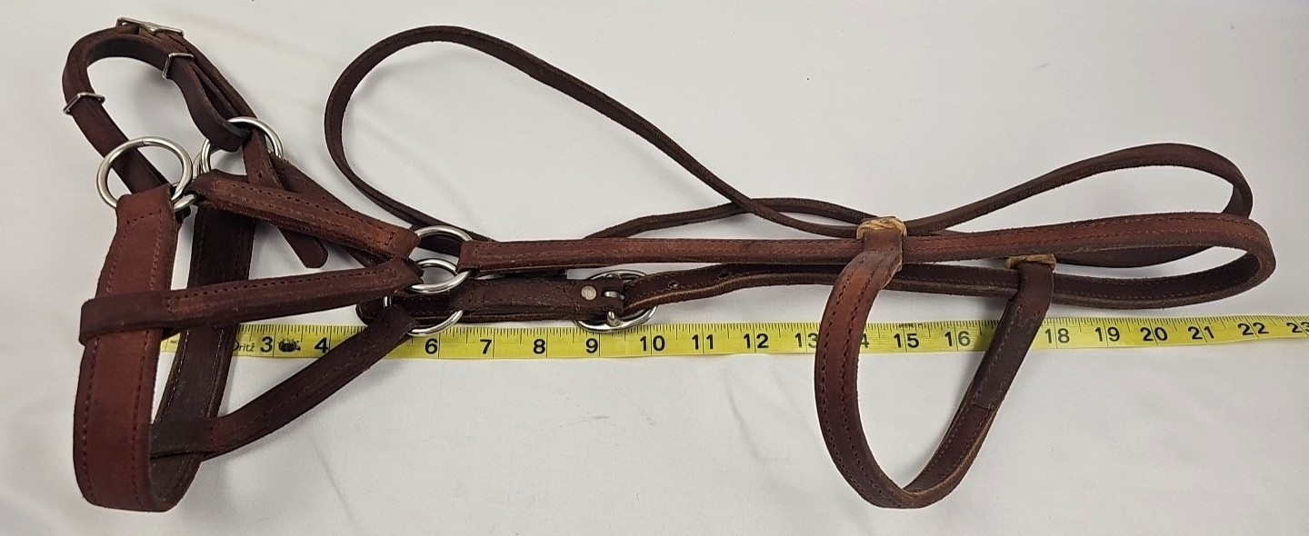 Horse Tack Leather Sidepull Bitless Western Bridle Heavy & Soft w/ Rawhide Stays