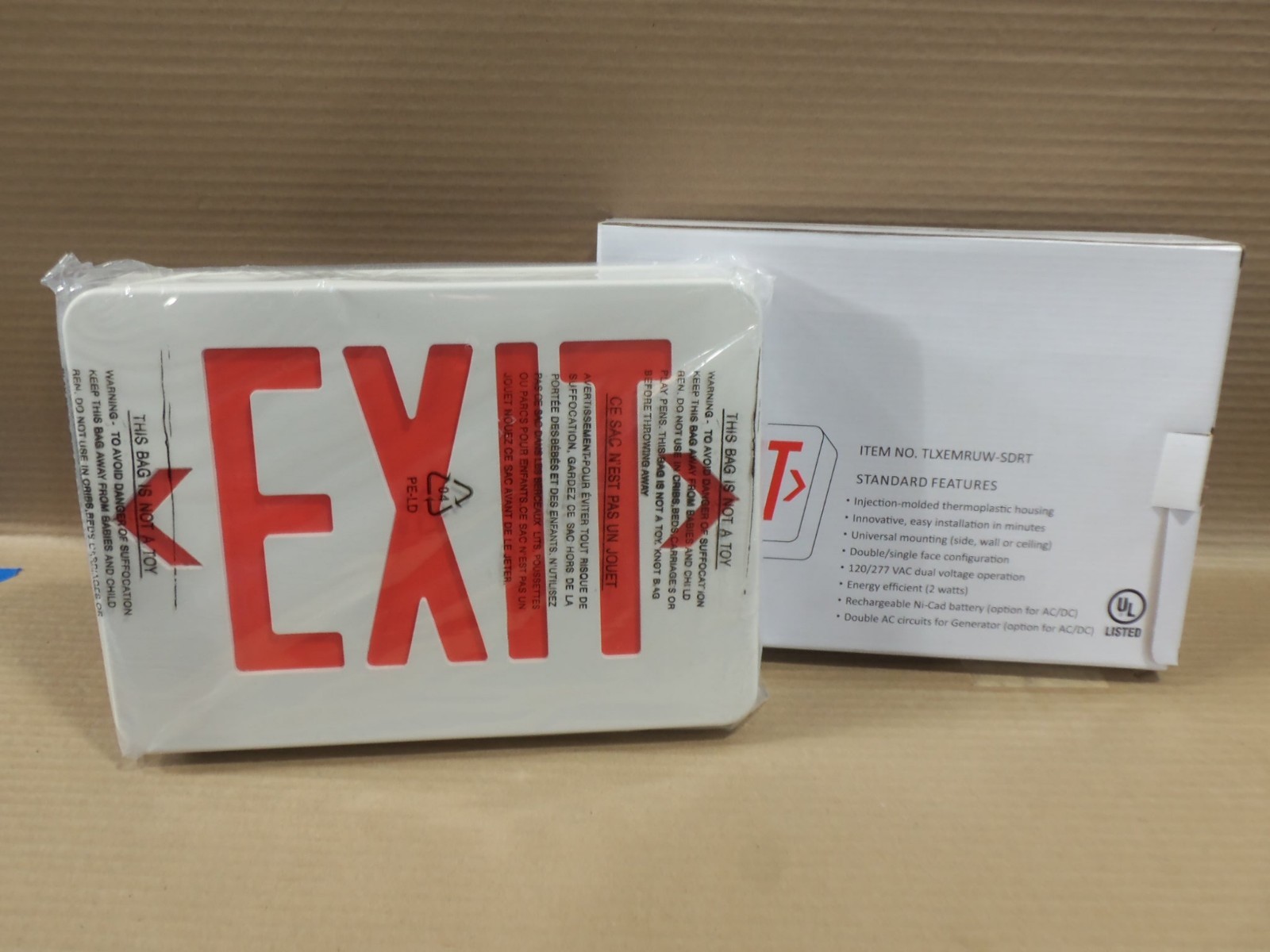 New in box TLXEMRUW-SDRT Exit Sign Fire Alarm