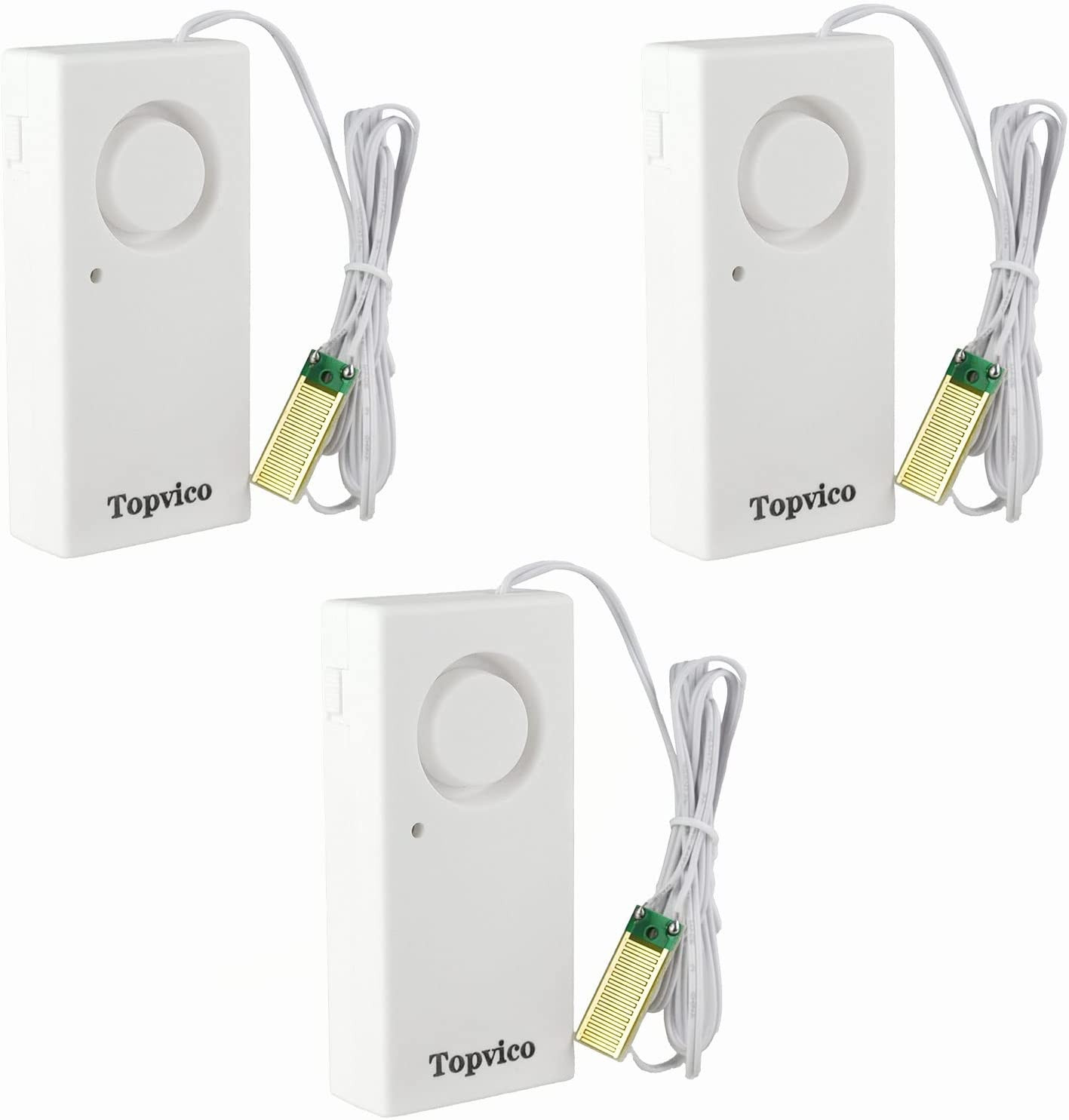 3 Pack Water Leak Sensor Alarm 120dB Flood Detector Basement RV Battery