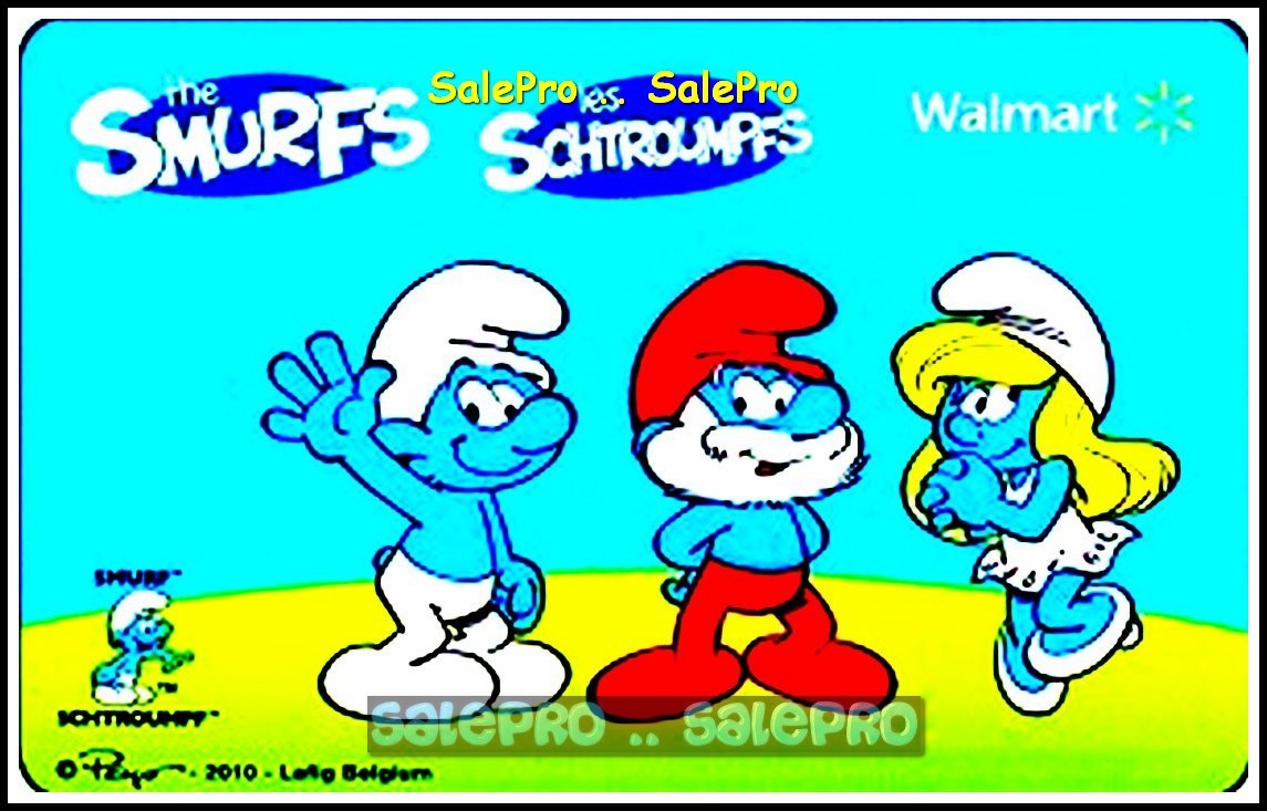 WALMART 2010 DISNEY SMURFS SCHTROUMPFS MOVIE RARE COLECTIBLE GIFT CARD
