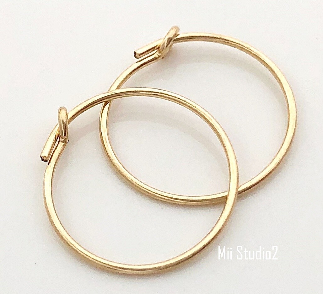 10pcs 15mm  14k Yellow gold filled round beading hoop earring ear wire E20g