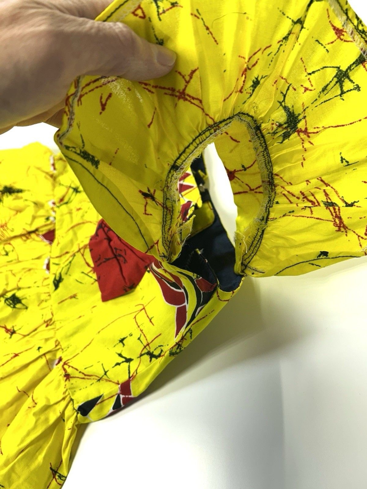 Girls African Wax Fabric Ankara Blouse No Size Check Measurements Yellow
