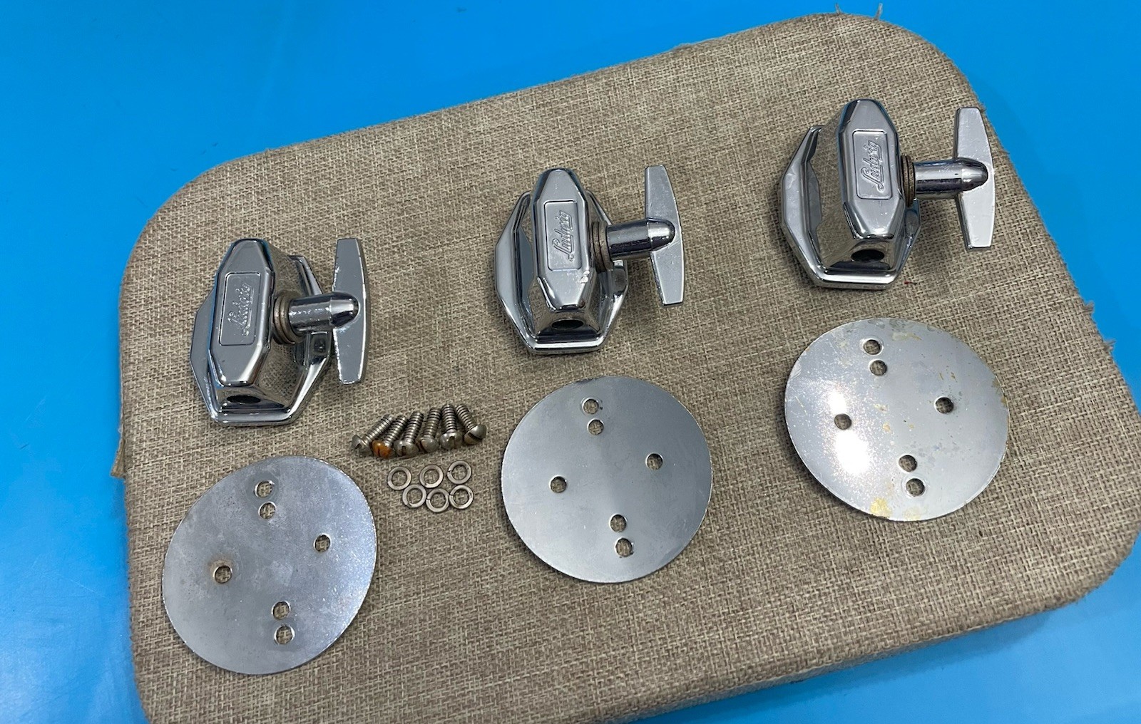 Ludwig 80s 90s Vintage Floor Tom Leg Bass Drum Spur Mount Bracket Set
