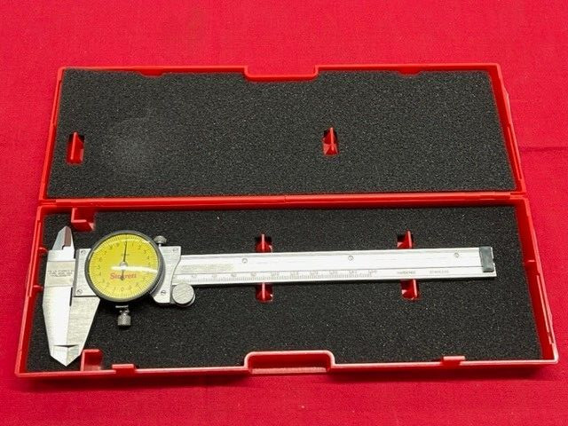 Starrett 120AM-150 Dial Caliper, Stainless Steel, 0-150mm Range, Yellow Face