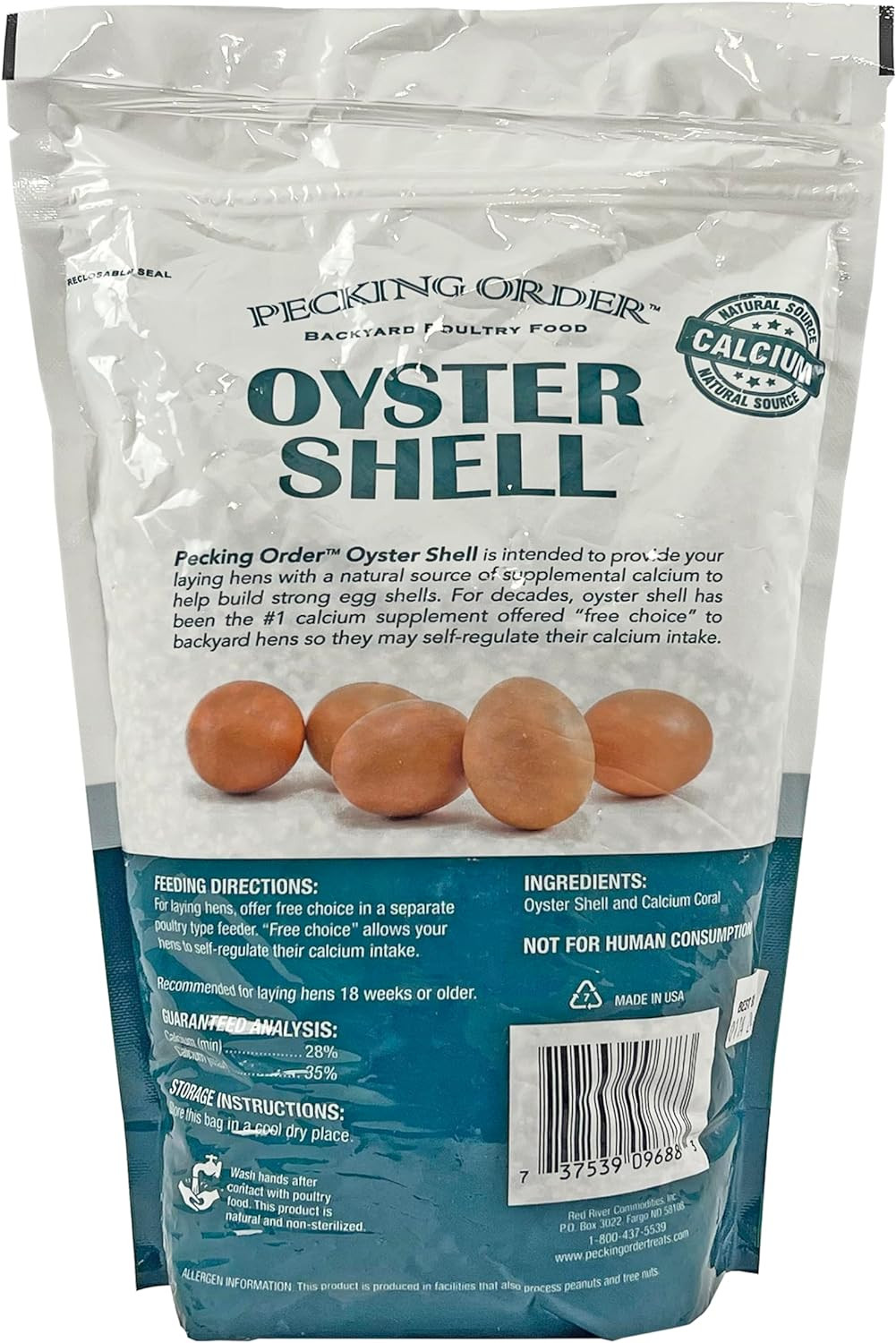 Oyster Shell - Calcium Supplement to Support Laying Hens and Strong Egg Shell De