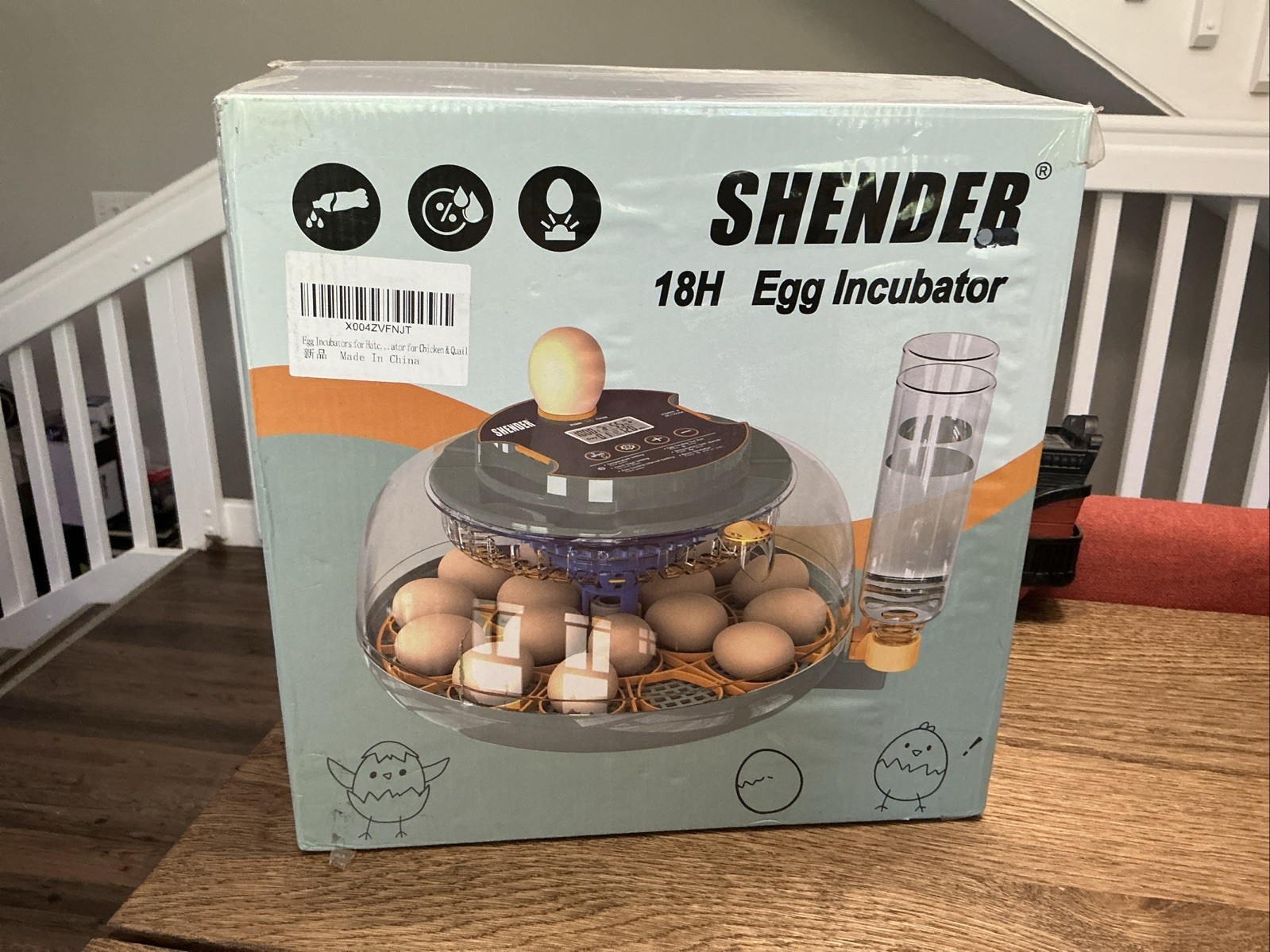 Shender Chicken Egg Incubator 18H, Auto Turn, humidity & temperature control-NEW