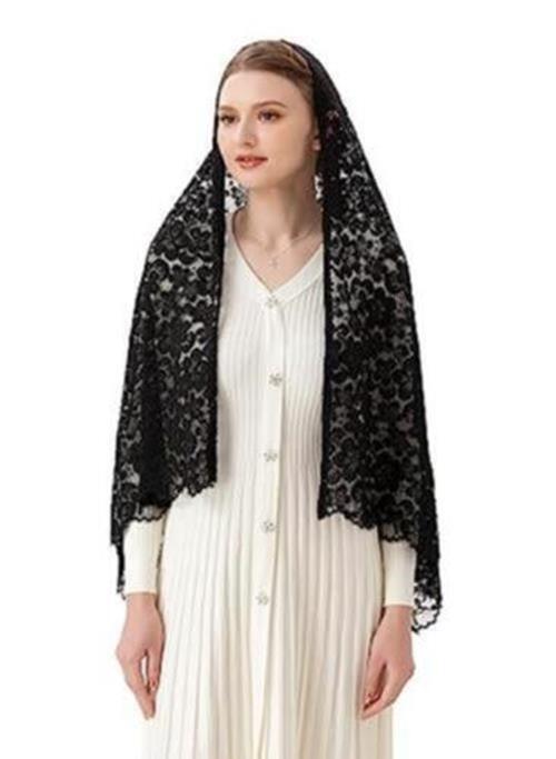 Women Rectangular Chapel Veil Scarf Catholic Church Veils Mantilla Wrap