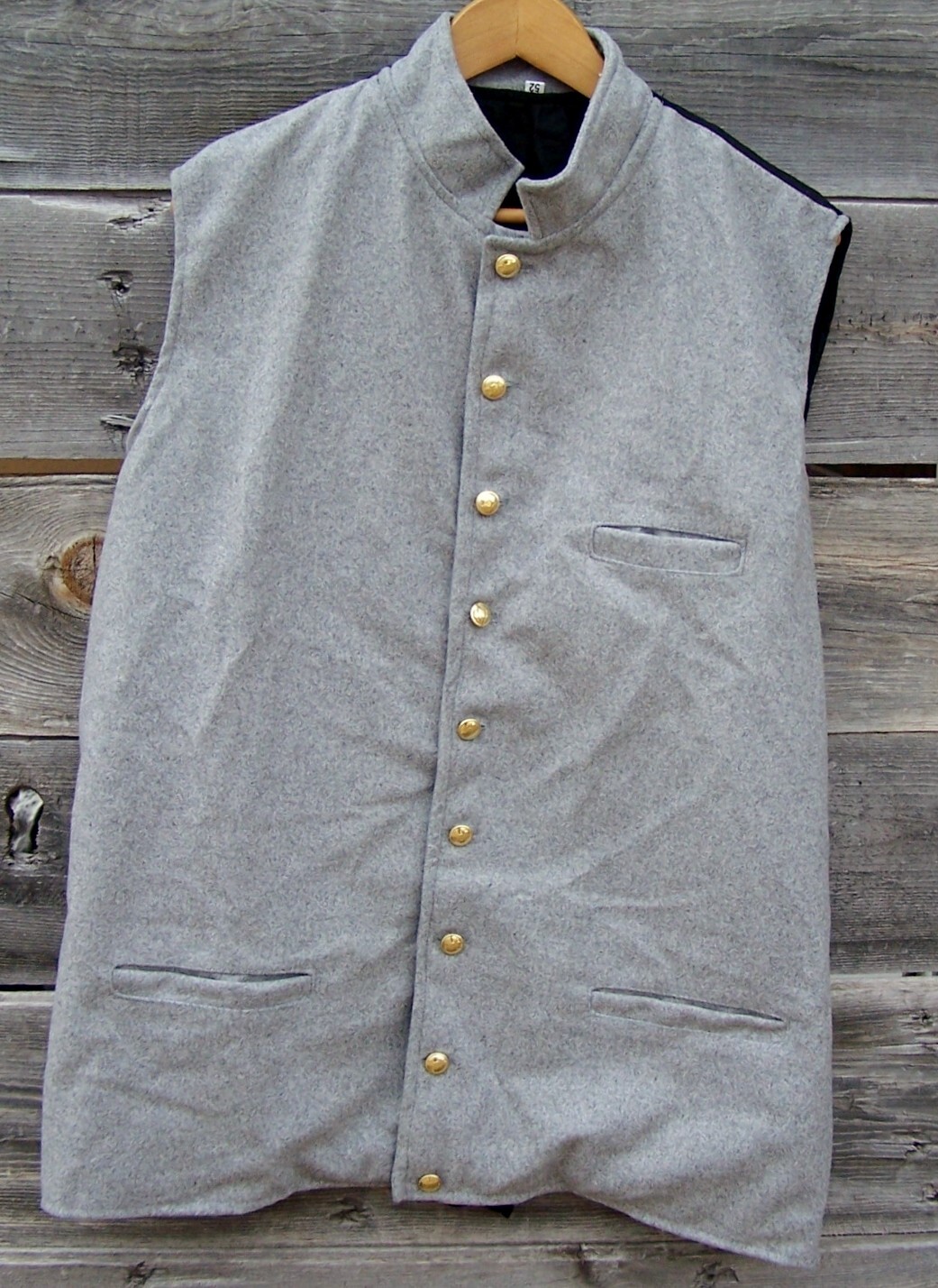 Civil War Confederate Gray Wool Vest 44