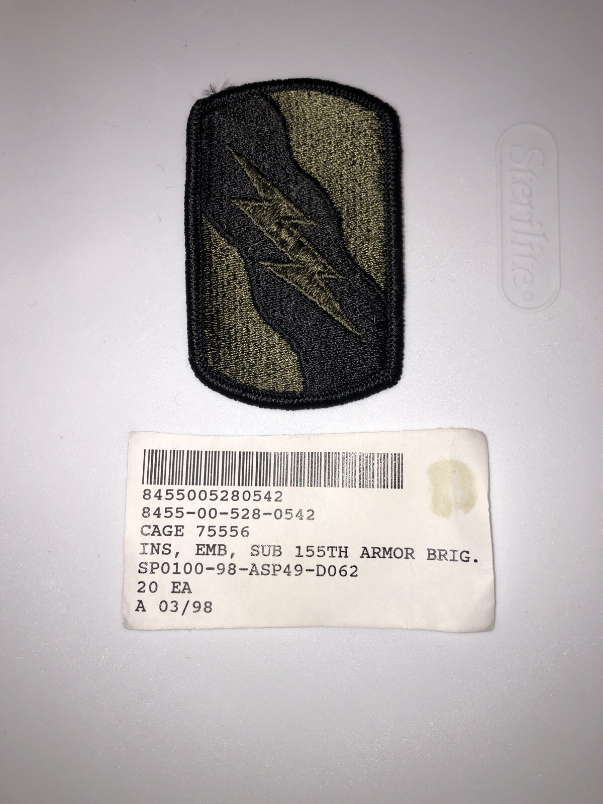 155th Armor Brigade Subdued U.S. Army Shoulder Patch Insignia
