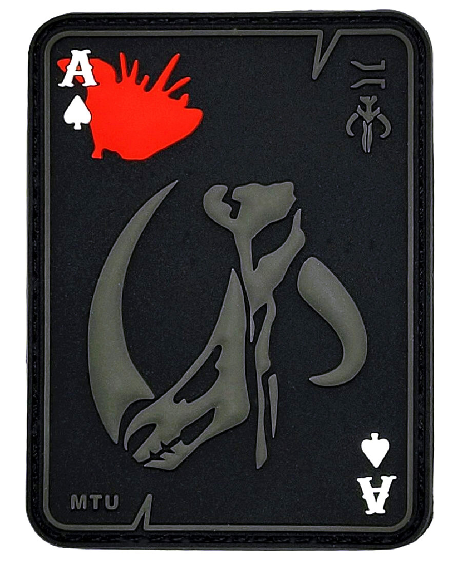 Mandalorian Mudhorn Ace Spade Dead Card Patch [Hook Fastener -PVC Rubber- MH9]