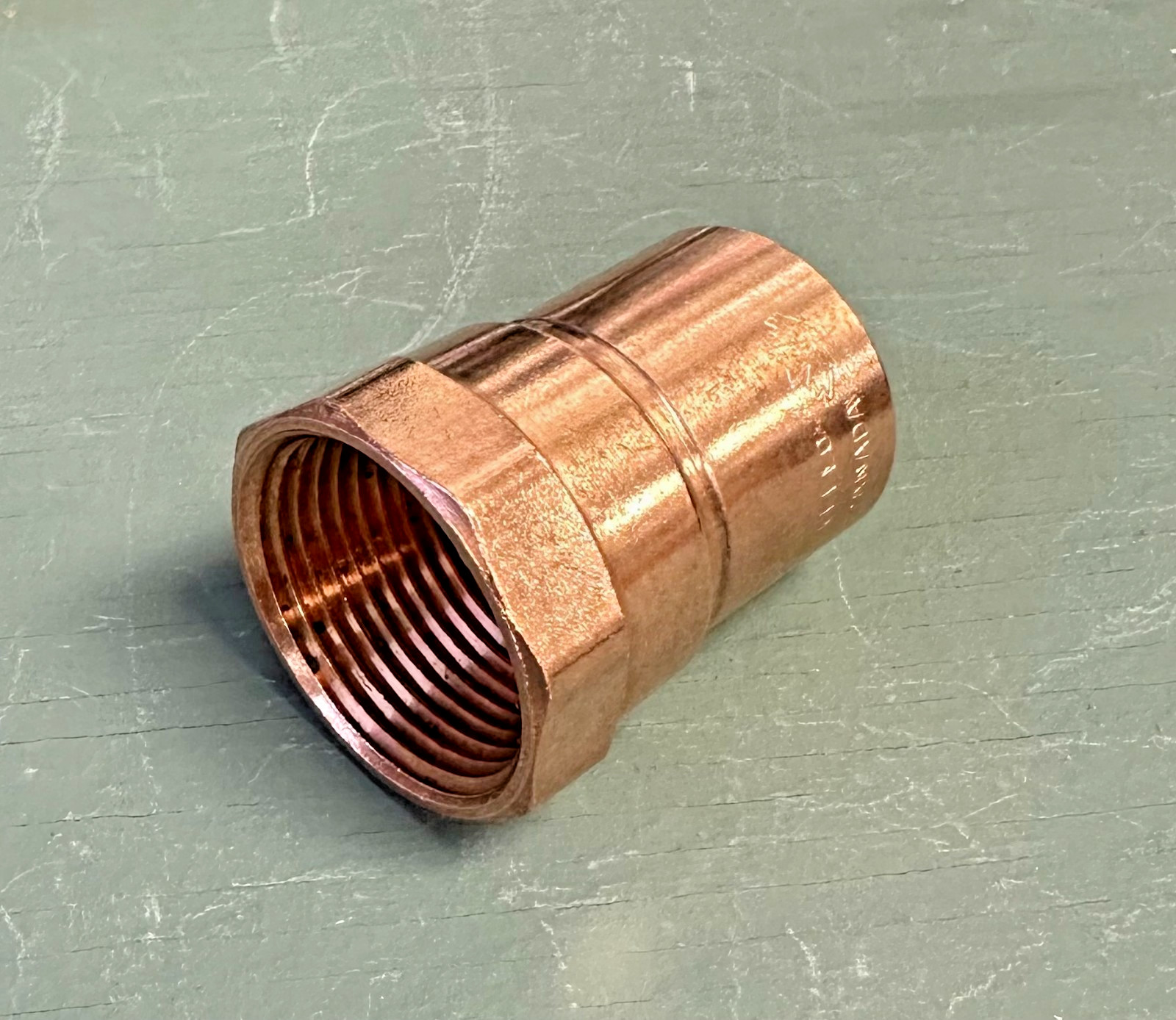 Copper Fitting, Female Adapter, 1" NPT Female x 1-1/8" O.D. Tubing, WP3-16