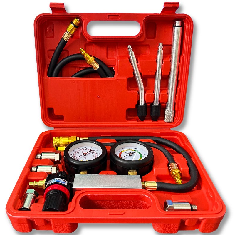 Cylinder Leak Down Tester, Petrol Engine Compression Leakage Detector Tool Kit