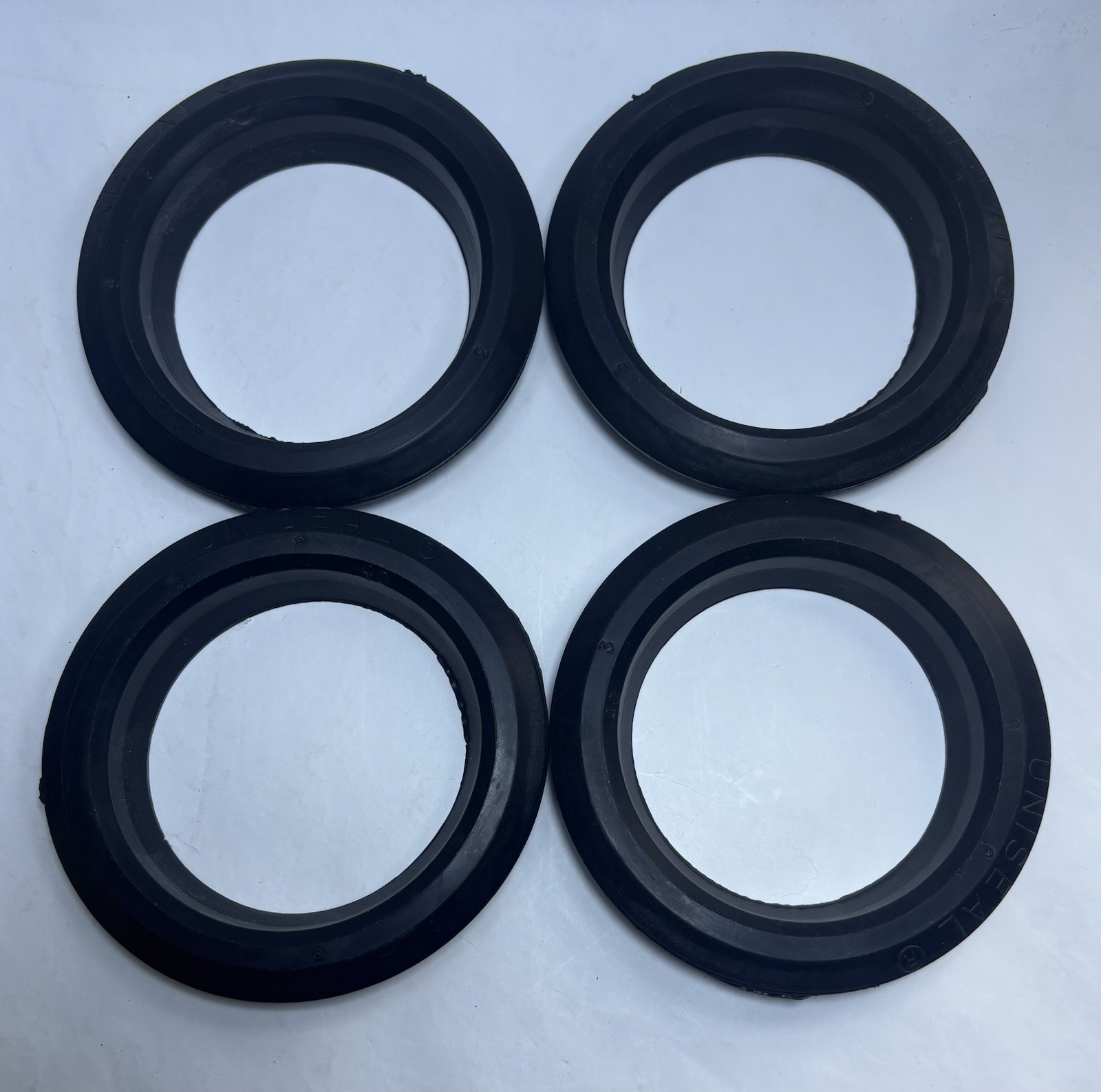4-Pack of 3" Black Uniseal® Rubber Seal Bulkhead, Hydroponics, Water Storage....