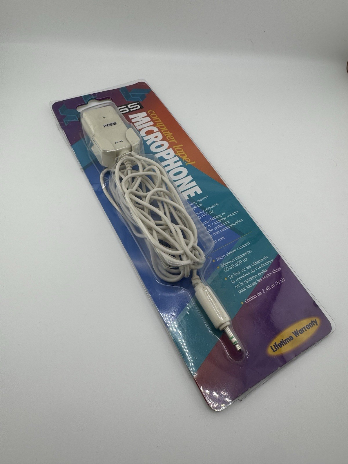 Vintage Koss M/6 Computer Lapel Microphone Compact 8 ft Cord Clip On