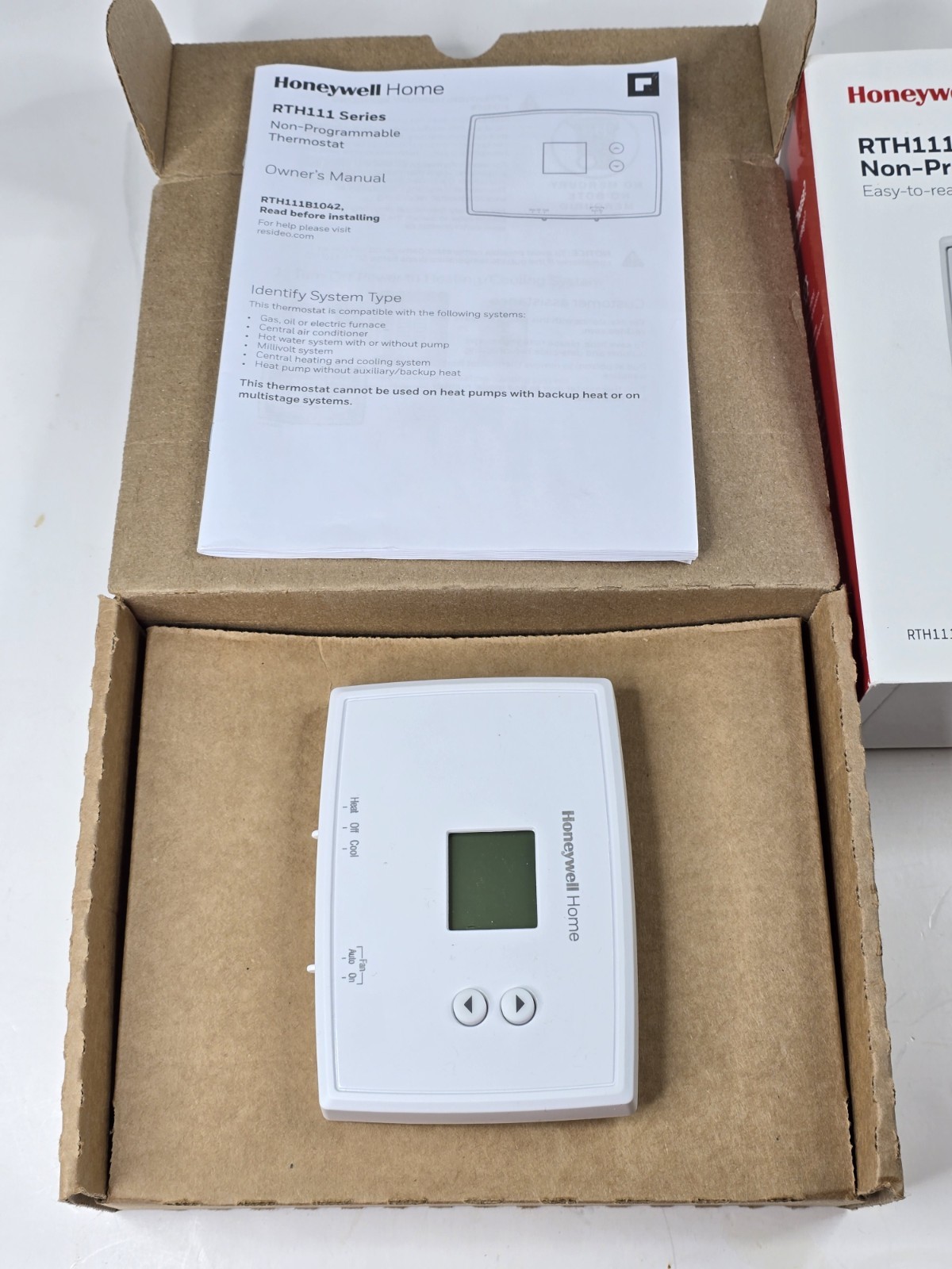 HONEYWELL HOME RTH111B HORIZONTAL NON-PROGRAMMABLE THERMOSTAT