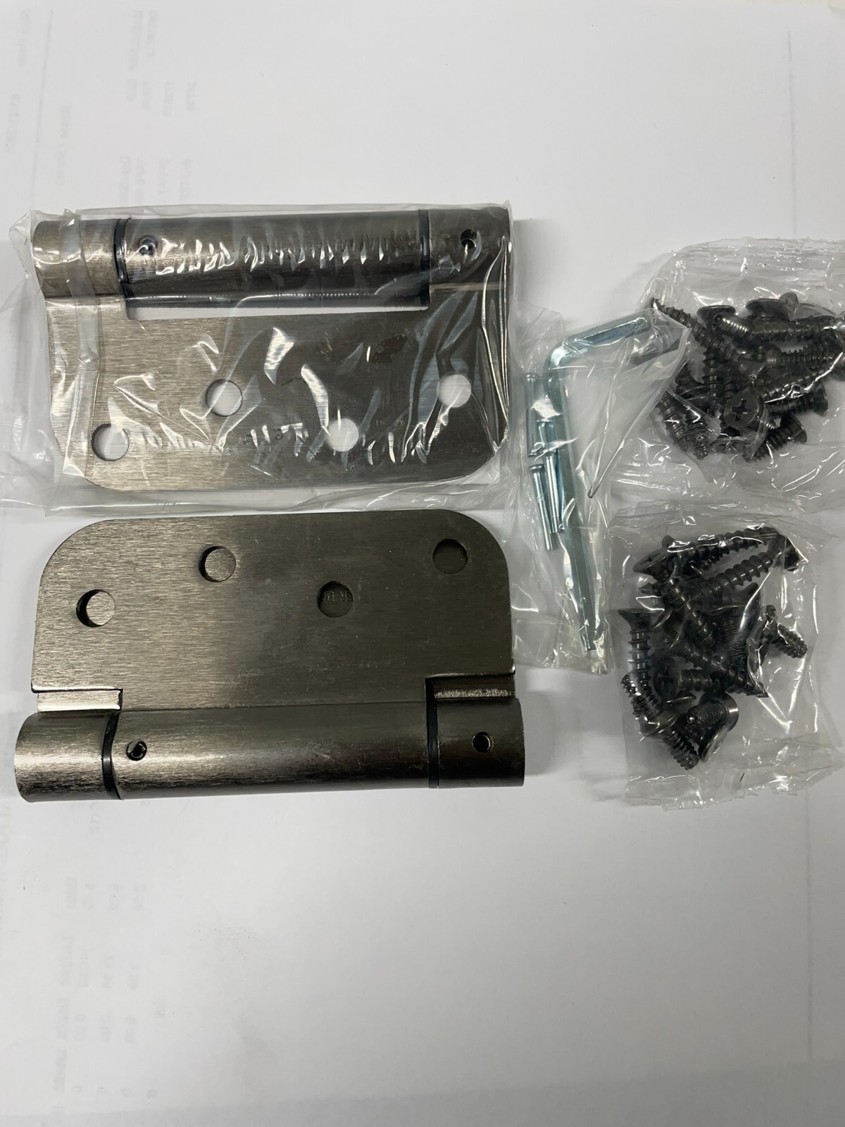 4" Spring Hinges (4-Hinges) Satin Nickel. US15A. 5/8" Radius.
