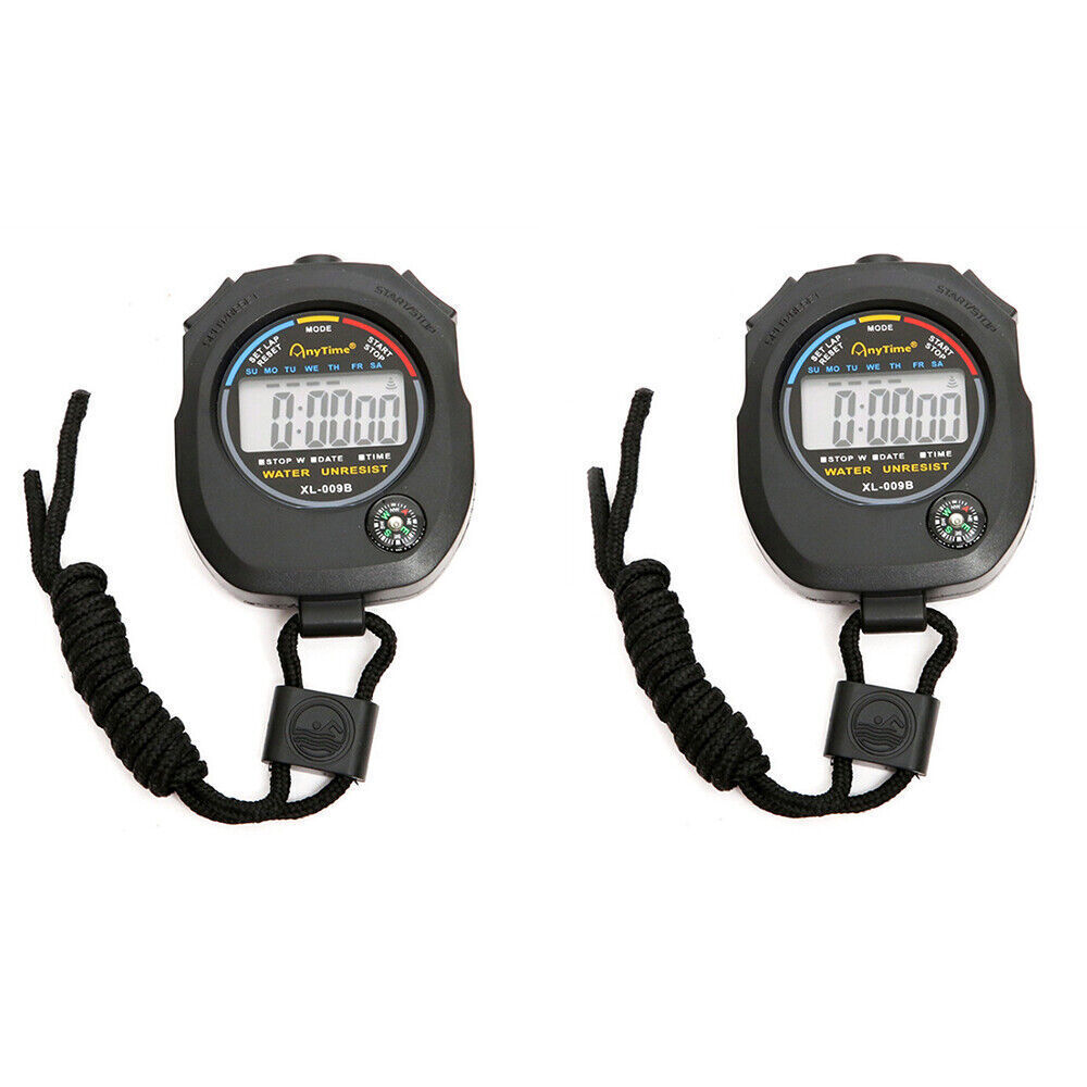 2 Pack Handheld Multi-function Stopwatch Sports Stopwatch Timer Coach Referee