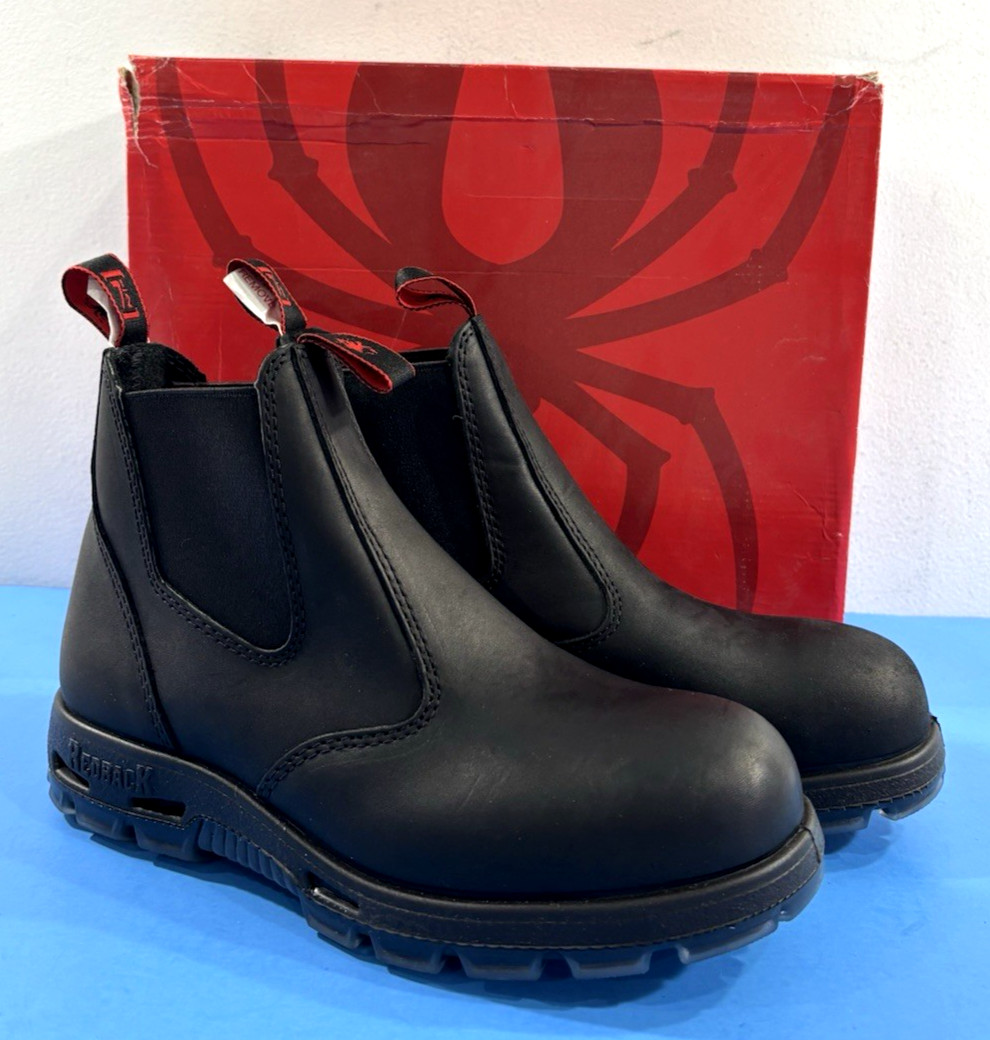 NEW 8.5 US MEN'S REDBACK BOBCAT USBBK TPU SAFETY STEEL TOE BOOTS BLACK OIL KIP