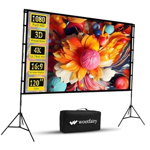 120" Foldable Portable Projection Screen & Stand