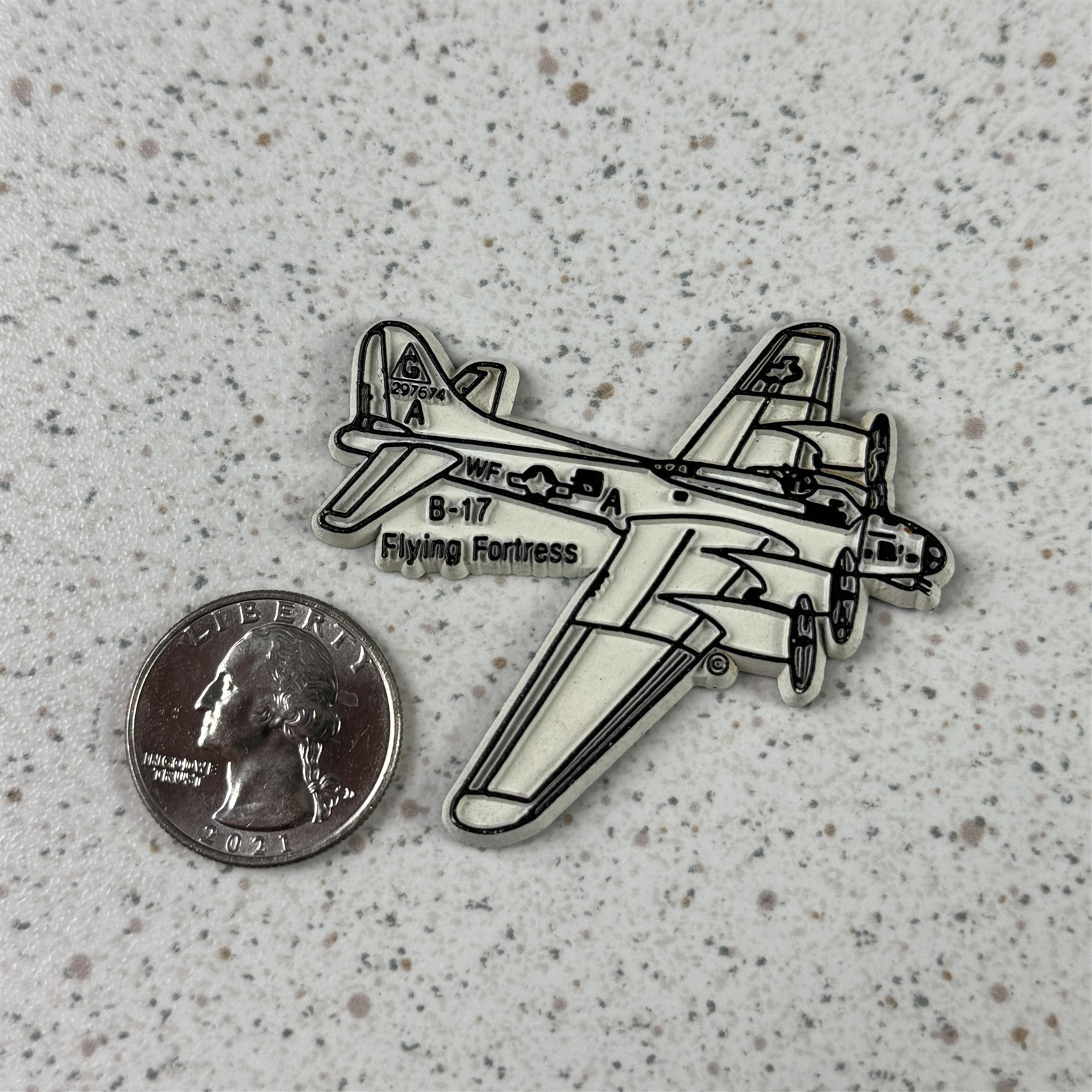 Vtg Action Packets B-17 Flying Fortress Air Force Rubber Fridge Magnet #53659