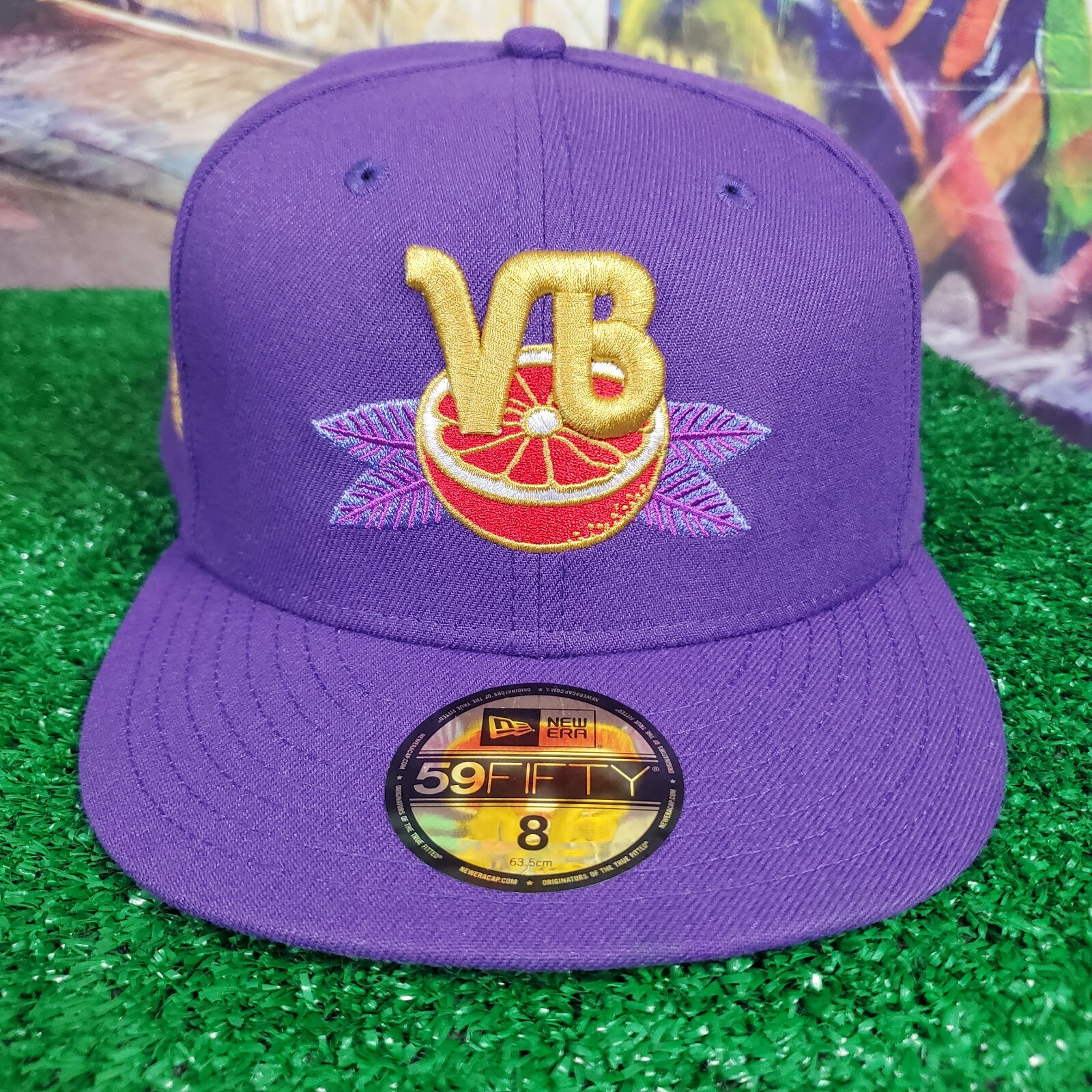 New Era 59fifty Vero Beach Dodgers Fitted Cap Hat Size 8 New (CA3)
