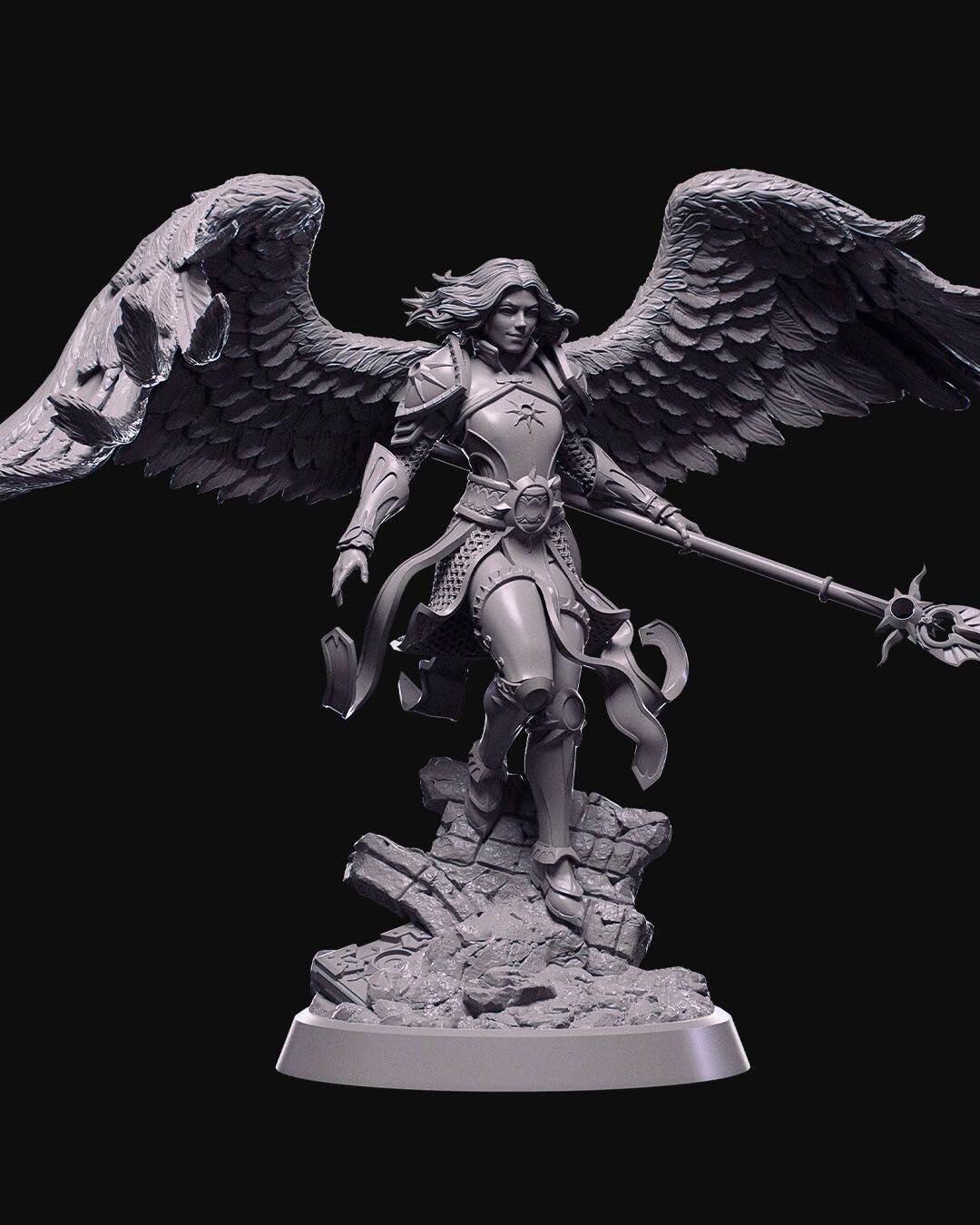 Female Hero Valkyre TTRPG Miniature 28mm 32mm scale Character DND D&D RPG
