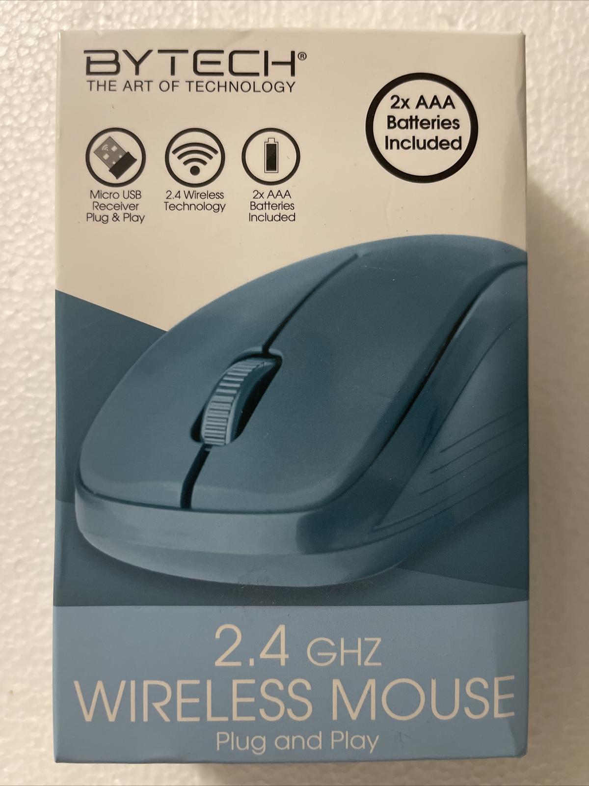 ByTech 2.4 GHZ Wireless Mouse Plug And Play   BLUE Color NEW In Box