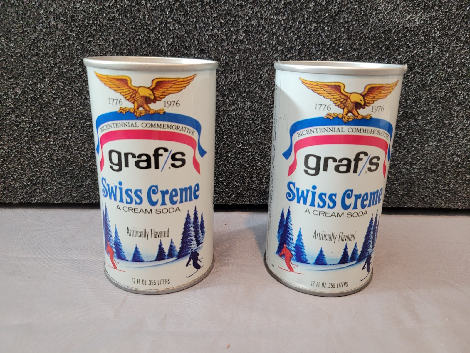 Vintage 1976 GRAF'S SWISS CREME Soda Pop Can - PULL TAB/Steel - Grand Union Flag