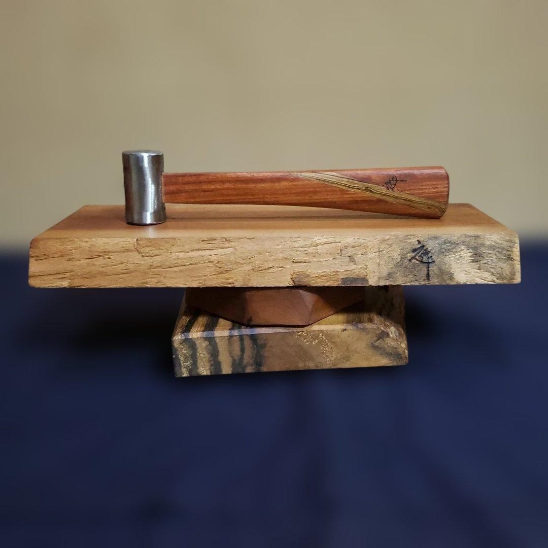 Japanese Daruma Genno Hammer Karin Wood Handle Mirror Finish 300g