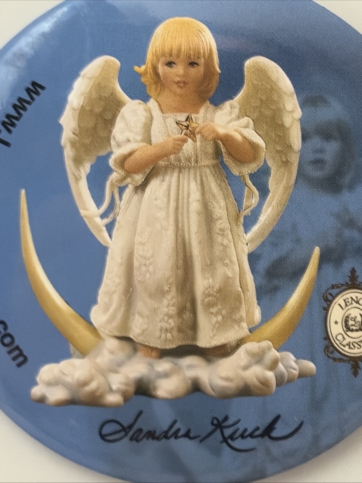 Lenox Classics Sandra Kuck Twinkle Angel Magnet/Pinback Button Good Condition