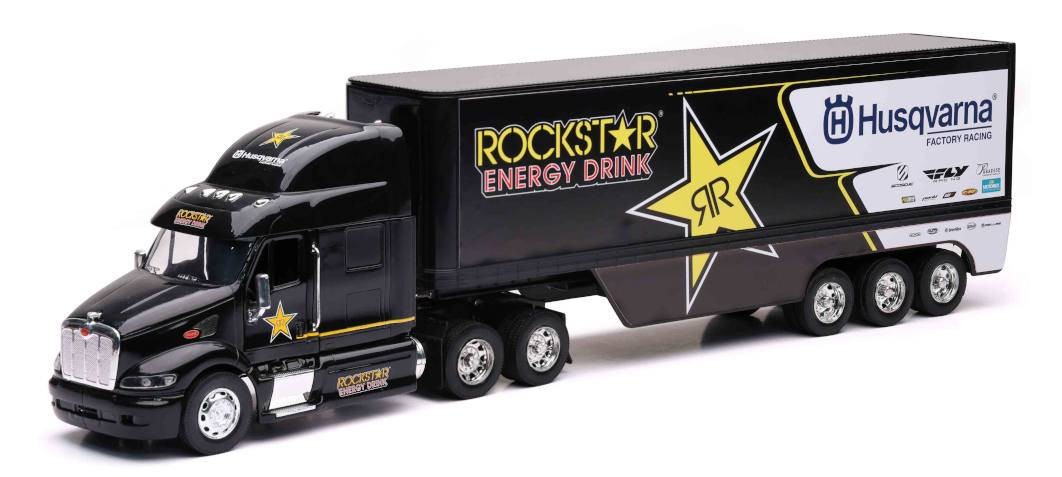 NewRay 1:32 Scale Peterbilt Rockstar Husqvarna Factory Race Team Truck Black